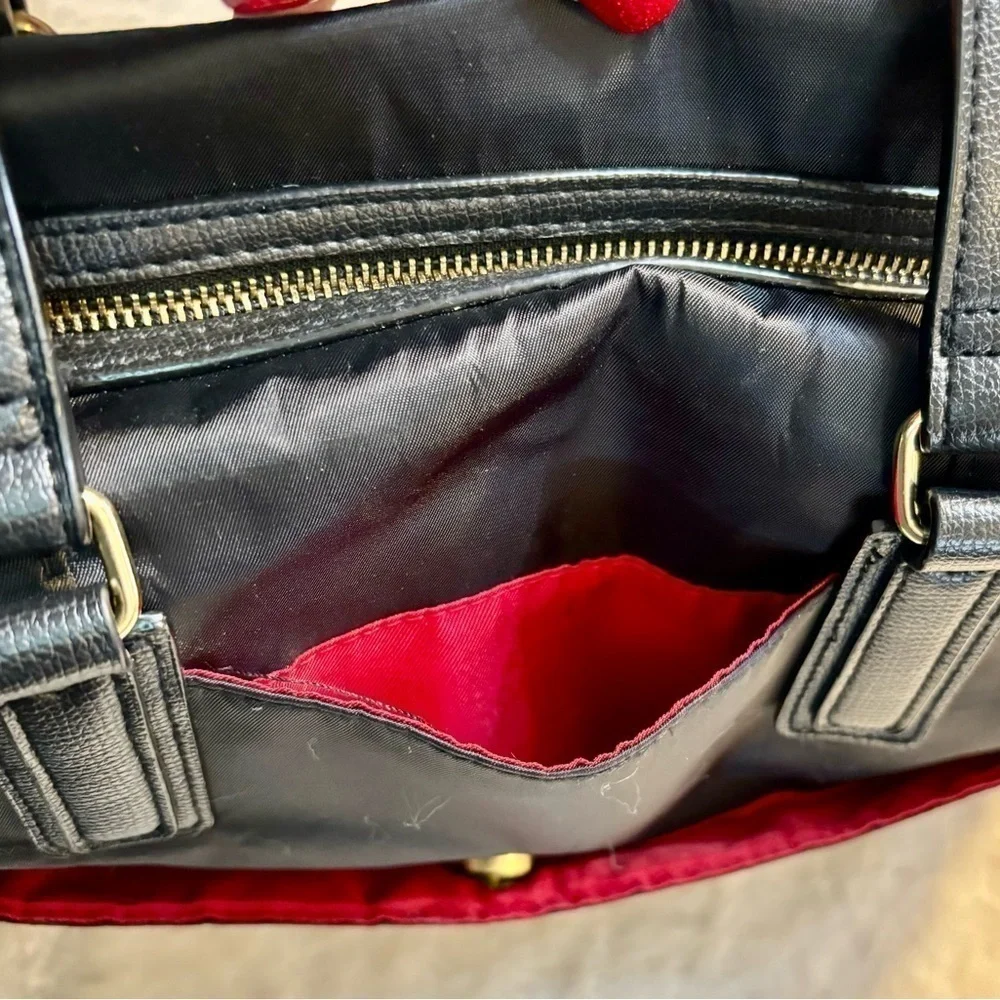 Travanti Laptop Bag Black Gold Hardware Red Interior Large Work Tote Travel